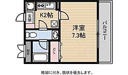 第16川崎ビル 1Kの間取図画像