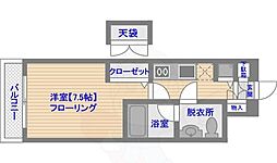 ピュアドームアクシアル天神 1Kの間取図画像
