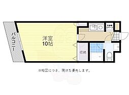 OAKVILLAHAKATARESIDENCE 1Kの間取図画像