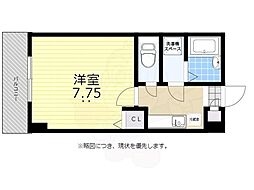 コスモコート 1Kの間取図画像