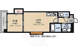 アミューゼ博多 1LDKの間取図画像