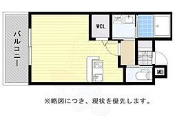 エンクレスト呉服町 1Kの間取図画像
