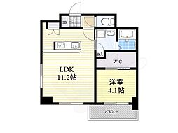 エンクレスト博多THETIME 1LDKの間取図画像