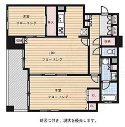 天神プレイスWEST棟 2LDKの間取図画像