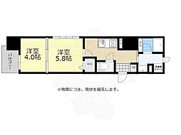ラクレイス平尾山荘通り 1LDKの間取図画像