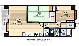 リファレンス箱崎 2LDKの間取図画像