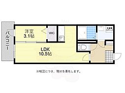 MODERNPALAZZO天神北2 1LDKの間取図画像