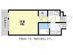 大産スカイマンション平尾 1Kの間取図画像