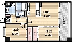 セゾン・ドール貝塚 2LDKの間取図画像