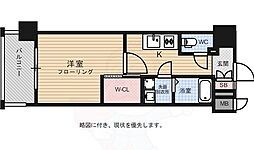 エンクレスト天神メルス2 1Kの間取図画像