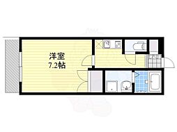 サヴォイグランデウォーターサイド 1Kの間取図画像