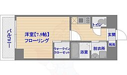エンクレスト祇園 1Kの間取図画像