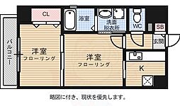 エンクレスト吉塚駅前2 2Kの間取図画像