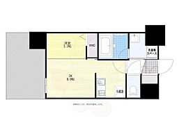 グランフォーレ博多プレミアベイサイド 1DKの間取図画像