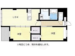 APエルテージ地行 2LDKの間取図画像