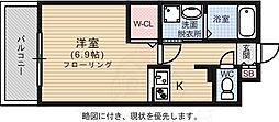 エンクレスト舞鶴2 1Kの間取図画像