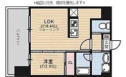 ドゥーエ赤坂 1LDKの間取図画像