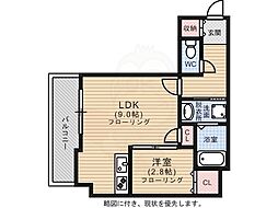 グランパーク県庁前 1LDKの間取図画像