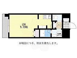 LIBTH博多住吉PREMIER 1Kの間取図画像