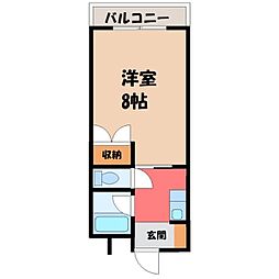 コーベルサンクレスト 1Kの間取図画像