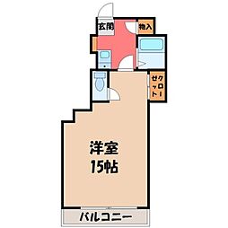 稲葉ビル 1Kの間取図画像