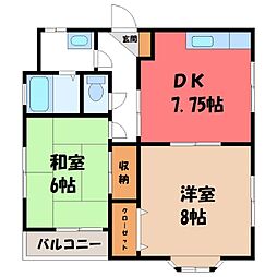 JR東北本線 雀宮駅 徒歩10分 2階/-