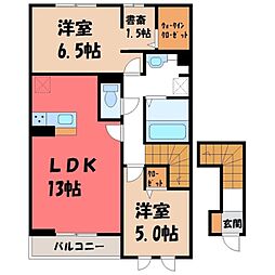JR東北新幹線 宇都宮駅 バス14分 駒生運動公園下車 徒歩25分 2階/-