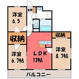 JR東北本線 宇都宮駅 バス11分 文星女子高入口下車 徒歩2分 1階/-