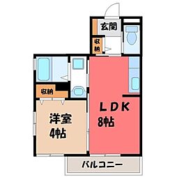アパートF 1LDKの間取図画像