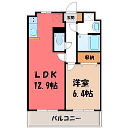 グラシア・K 1LDKの間取図画像