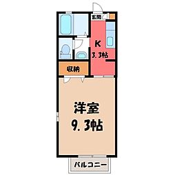 シャルムコート・高橋C 1Kの間取図画像