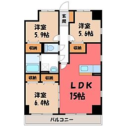 アグレアーブル 3LDKの間取図画像