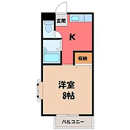 リモージュK 1Kの間取図画像