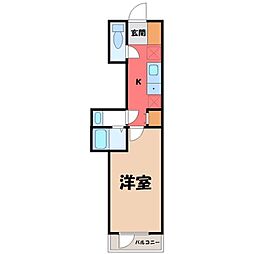 サンフラワー宿郷 1Kの間取図画像