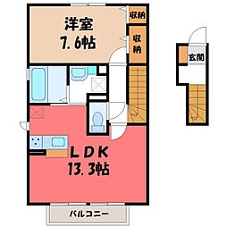 東武宇都宮線 西川田駅 徒歩15分 2階/-