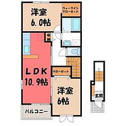 ヴェレーロB 2LDKの間取図画像