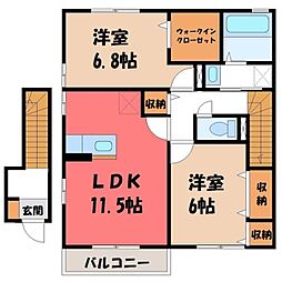 真岡鐵道 真岡駅 バス10分 亀山小入口下車 徒歩10分 2階/-
