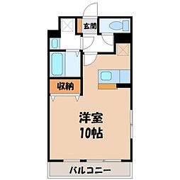 大島マンション2 1Kの間取図画像