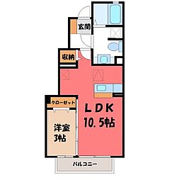 セジュールモトC 1LDKの間取図画像