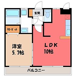 アルファレジデンス・イースト 1LDKの間取図画像