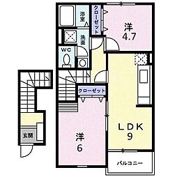 ガーデンショウキC 2LDKの間取図画像