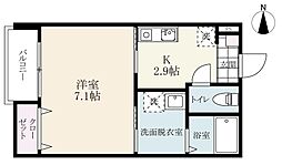 ファインフォレスタ佐賀大前II 1Kの間取図画像