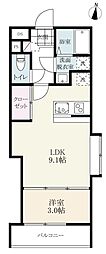 Ark　Residence　西田代 1階1LDKの間取り