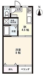 メゾンドコスモス 1階1DKの間取り