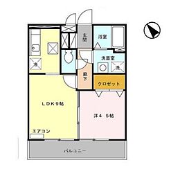グランドゥール杉 1LDKの間取図画像