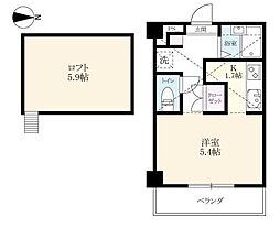 ジュネス本庄 1Kの間取図画像