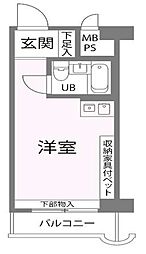 ライオンズマンション新大阪第5 ワンルームの間取図画像