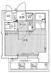 ディナスティ清水谷 1Kの間取図画像