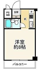 朝日プラザ高津第1 ワンルームの間取図画像