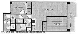 朝日プラザ北田辺 2LDKの間取図画像